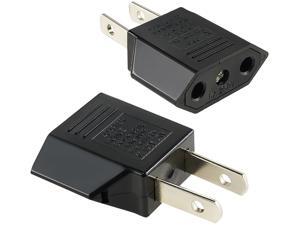 Insten 1926305 5-Pack Black Euro EU to US USA Power Plug Converter Adapter Insten 1926305 5-Pack Black Euro EU to US USA Power Plug Converter Adapter