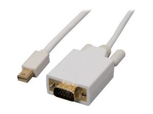 Nippon Labs MINIDP-VGA-6 6 ft. Mini DP DisplayPort Male to VGA Male Adapter Cable, White Nippon Labs MINIDP-VGA-6 6 ft. Mini DP DisplayPort Male to VGA Male Adapter Cable, White