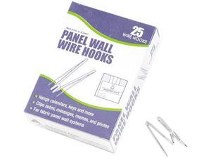 Panel Wall Wire Hooks, Silver, 25 Hooks/Pack Panel Wall Wire Hooks, Silver, 25 Hooks/Pack