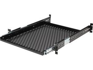 StarTech.com UNISLDSHF19 2U Adjustable Mounting Depth Vented Sliding Rack Mount Shelf - 50 lbs / 22.7 kg - Sliding Server Rack Shelf - Server Cabinet Shelf StarTech.com UNISLDSHF19 2U Adjustable Mounting Depth Vented Sliding Rack Mount Shelf - 50 lbs / 22.7 kg - Sliding Server Rack Shelf - Server Cabinet Shelf