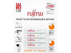Fujitsu AAA 800mAh 2100 Cycles Ni-MH Pre-Charged Rechargeable Batteries 4-Pack (Made in Japan) Fujitsu AAA 800mAh 2100 Cycles Ni-MH Pre-Charged Rechargeable Batteries 4-Pack (Made in Japan)