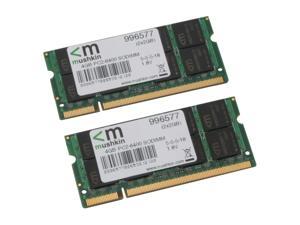 Mushkin Enhanced Essentials 4GB (2 x 2GB) 200-Pin DDR2 SO-DIMM DDR2 800 (PC2 6400) Dual Channel Kit Laptop Memory Model 996577 Mushkin Enhanced Essentials 4GB (2 x 2GB) 200-Pin DDR2 SO-DIMM DDR2 800 (PC2 6400) Dual Channel Kit Laptop Memory Model 996577