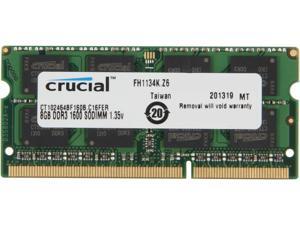 Crucial 8GB 204-Pin DDR3 SO-DIMM DDR3L 1600 (PC3L 12800) Laptop Memory Model CT102464BF160B Crucial 8GB 204-Pin DDR3 SO-DIMM DDR3L 1600 (PC3L 12800) Laptop Memory Model CT102464BF160B
