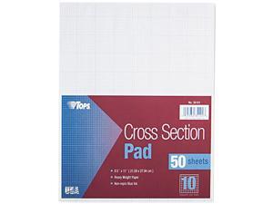 Tops 35101 Section Pads w/10 Squares, Quadrille Rule, Ltr, White, 50 Sheets/Pad Tops 35101 Section Pads w/10 Squares, Quadrille Rule, Ltr, White, 50 Sheets/Pad