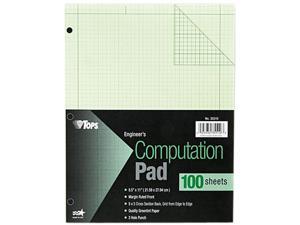 Tops 35510 Engineering Computation Pad, 5 Squares, Quad Rule, Ltr, Green, 100-Sheet/Pad Tops 35510 Engineering Computation Pad, 5 Squares, Quad Rule, Ltr, Green, 100-Sheet/Pad