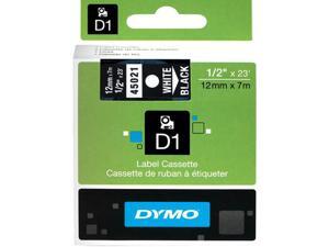 Dymo 45021 White on Black D1 Label Tape 0.50" Width x 23 ft Length - 1 Each - Polyester - Thermal Transfer - White Dymo 45021 White on Black D1 Label Tape 0.50" Width x 23 ft Length - 1 Each - Polyester - Thermal Transfer - White