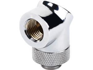 Thermaltake Pacific CL-W052-CU00SL-A Pacific DIY LCS Chrome G1/4 90 Degree Adapter Fitting Thermaltake Pacific CL-W052-CU00SL-A Pacific DIY LCS Chrome G1/4 90 Degree Adapter Fitting