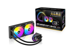 Antec Skeleton 240 ARGB AIO Liquid CPU Cooler, 240 mm Radiator, 2 x 120 mm PWM ARGB Fans, Copper Base, Intel LGA 1150/1151/1155/1156/1200/1700/2011/2011-v3/2066, AMD AM4/AM5