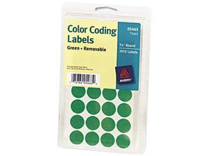 Avery 05463 Print or Write Removable Color-Coding Labels, 3/4in dia, Green, 1008/Pack Avery 05463 Print or Write Removable Color-Coding Labels, 3/4in dia, Green, 1008/Pack