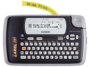Casio KL-120L KL-120 Label Maker, 1 Lines, 7-1/2w x 4-1/2d x 2-1/5h Casio KL-120L KL-120 Label Maker, 1 Lines, 7-1/2w x 4-1/2d x 2-1/5h