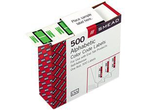 Smead 67083 A-Z Color-Coded Bar-Style End Tab Labels, Letter M, Light Green, 500/Roll Smead 67083 A-Z Color-Coded Bar-Style End Tab Labels, Letter M, Light Green, 500/Roll