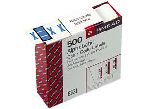 Smead 67094 A-Z Color-Coded Bar-Style End Tab Labels, Letter X, Blue, 500/Roll Smead 67094 A-Z Color-Coded Bar-Style End Tab Labels, Letter X, Blue, 500/Roll