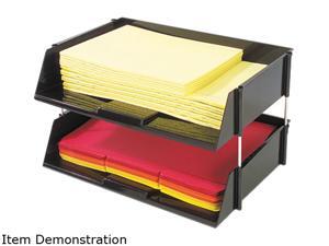 Deflect-o 582704 Industrial Stacking Tray Set, Two Tier, Plastic, Black Deflect-o 582704 Industrial Stacking Tray Set, Two Tier, Plastic, Black