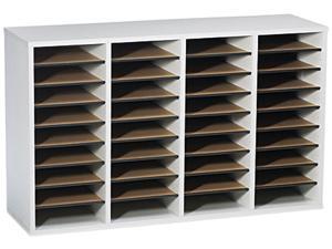 Safco 9424GR Wood/Laminate Literature Sorter, 36 Sections, 39 3/8 x 11 3/4 x 24, Gray Safco 9424GR Wood/Laminate Literature Sorter, 36 Sections, 39 3/8 x 11 3/4 x 24, Gray