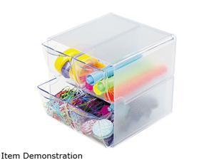 deflect-o Desk Cube, w/4 Drawers, Clear Plastic deflect-o Desk Cube, w/4 Drawers, Clear Plastic