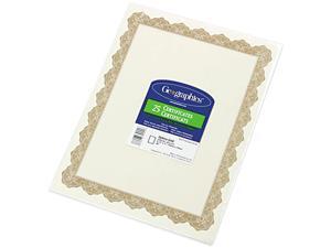 Geographics Parchment Paper Certificates, 8-1/2 x 11, Optima Gold Border, 25/Pack Geographics Parchment Paper Certificates, 8-1/2 x 11, Optima Gold Border, 25/Pack