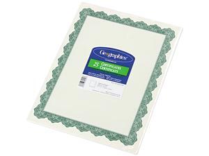 Geographics Parchment Paper Certificates, 8-1/2 x 11, Optima Green Border, 25/Pack Geographics Parchment Paper Certificates, 8-1/2 x 11, Optima Green Border, 25/Pack