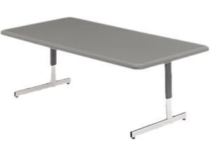 Iceberg 65737 IndestrucTable TOO Resin Adj Hgt Utility Table, 48w x 24d x 21-31h, Charcoal Iceberg 65737 IndestrucTable TOO Resin Adj Hgt Utility Table, 48w x 24d x 21-31h, Charcoal