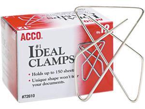 Acco 72610 Ideal Clamps, Steel Wire, Large, 2-5/8", Silver, 12/Box Acco 72610 Ideal Clamps, Steel Wire, Large, 2-5/8", Silver, 12/Box