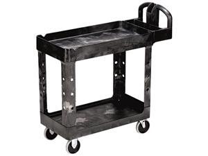 Rubbermaid 450088BK Heavy-Duty Utility Cart, Two-Shelf, 17-1/8w x 38-1/2d x 38-7/8h, Black Rubbermaid 450088BK Heavy-Duty Utility Cart, Two-Shelf, 17-1/8w x 38-1/2d x 38-7/8h, Black