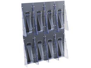 Multi-Pocket Wall-Mount Literature Systems, 18-1/4w x 2-7/8d x 23-1/2h, Clear/BL Multi-Pocket Wall-Mount Literature Systems, 18-1/4w x 2-7/8d x 23-1/2h, Clear/BL