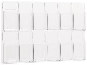 Safco Reveal Clear Literature Displays, 12 Compartments, 30 w x 2d x 20-1/2h, Clear Safco Reveal Clear Literature Displays, 12 Compartments, 30 w x 2d x 20-1/2h, Clear