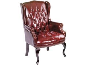 Boss B809-BY Wingback Traditional Guest Chair, 29" x 32" x 41.5", Vinyl - Burgundy Boss B809-BY Wingback Traditional Guest Chair, 29" x 32" x 41.5", Vinyl - Burgundy