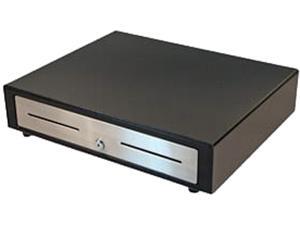 APG Vasario Series Standard Duty Cash Drawer, 19” x 15”, Dual Media Slots, Multipro 24V, Fixed 5X5 Till, Stainless Steel Front, Black, Requires Cable - VBS320-BL1915 APG Vasario Series Standard Duty Cash Drawer, 19” x 15”, Dual Media Slots, Multipro 24V, Fixed 5X5 Till, Stainless Steel Front, Black, Requires Cable - VBS320-BL1915