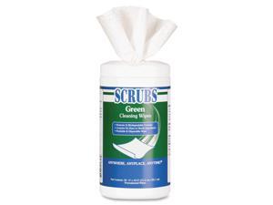 SCRUBS 91856 Green Cleaning Wipes, 6" x 10.5", 50 Wipe Container SCRUBS 91856 Green Cleaning Wipes, 6" x 10.5", 50 Wipe Container