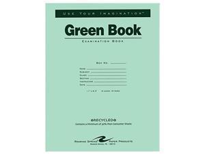 Roaring Spring 77509 Green Books Exam Books, Stapled, 8 Sheet/16-Page, Wide Rule,11 x 8 1/2, Roaring Spring 77509 Green Books Exam Books, Stapled, 8 Sheet/16-Page, Wide Rule,11 x 8 1/2,