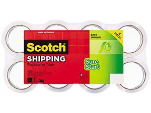 Scotch 3450-8 Sure Start Packaging Tape, 1.88" x 54.6 yards, 3" Core, Clear, 8/Pack Scotch 3450-8 Sure Start Packaging Tape, 1.88" x 54.6 yards, 3" Core, Clear, 8/Pack