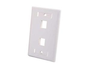 C2G 03411 Two Port Keystone Single Gang Wall Plate, White C2G 03411 Two Port Keystone Single Gang Wall Plate, White