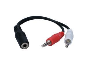 QVS CC400FMY 6" 3.5MM Mini-Stereo Female to Two Male Speaker Adapter QVS CC400FMY 6" 3.5MM Mini-Stereo Female to Two Male Speaker Adapter