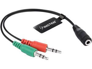 Insten 2113029 8" Dual Mic 3.5mm Stereo 2 Plug Male to 3.5mm Female Adapter For PC Laptop Desktop Computer Cell Phone Male to Female Insten 2113029 8" Dual Mic 3.5mm Stereo 2 Plug Male to 3.5mm Female Adapter For PC Laptop Desktop Computer Cell Phone Male to Female