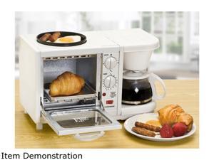 Elite Cuisine EBK-200 3 in 1 Breakfast Center - Coffee, Toaster Oven, Griddle, White Elite Cuisine EBK-200 3 in 1 Breakfast Center - Coffee, Toaster Oven, Griddle, White