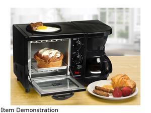 Elite Cuisine EBK-200B 3 in 1 Breakfast Center - Coffee, Toaster Oven, Griddle, Black Elite Cuisine EBK-200B 3 in 1 Breakfast Center - Coffee, Toaster Oven, Griddle, Black