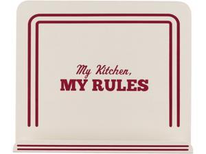 Cake Boss 59492 Countertop Accessories Metal Cookbook Stand with "My Kitchen, My Rules" Decal, Cream Cake Boss 59492 Countertop Accessories Metal Cookbook Stand with "My Kitchen, My Rules" Decal, Cream