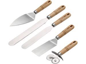 Cake Boss 57518 Wooden Tools and Gadgets 5-Piece Stainless Steel Decorate and Serve Set Cake Boss 57518 Wooden Tools and Gadgets 5-Piece Stainless Steel Decorate and Serve Set