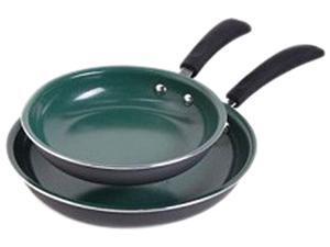Gibson 8" And 10" ECO Friendly Home Green Ceramic Aluminum Fry Pan Set Gibson 8" And 10" ECO Friendly Home Green Ceramic Aluminum Fry Pan Set