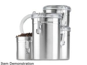 Anchor Hocking 24954 4-Piece Stainless Clamp Canister Set w/ Clear Lid Anchor Hocking 24954 4-Piece Stainless Clamp Canister Set w/ Clear Lid