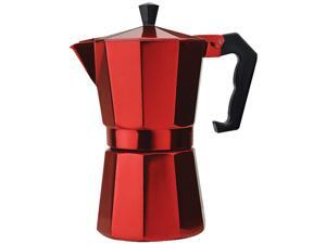 Primula PERE-3306 Aluminum 6 Cup Stovetop Espresso Maker - Red Red Primula PERE-3306 Aluminum 6 Cup Stovetop Espresso Maker - Red Red