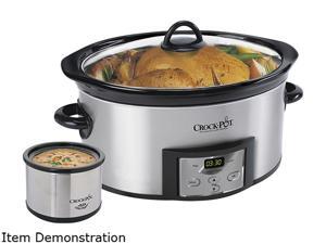 Crock-Pot SCCPVC605-S 6-quart Countdown Oval Slow Cooker with Dipper Warmer, Stainless Steel Crock-Pot SCCPVC605-S 6-quart Countdown Oval Slow Cooker with Dipper Warmer, Stainless Steel