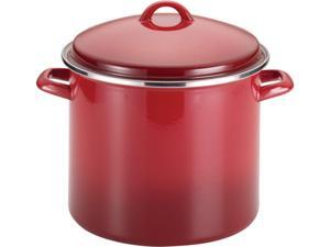 Rachael Ray 50497 Enamel on Steel 12-Quart Covered Stockpot, Red Gradient Rachael Ray 50497 Enamel on Steel 12-Quart Covered Stockpot, Red Gradient