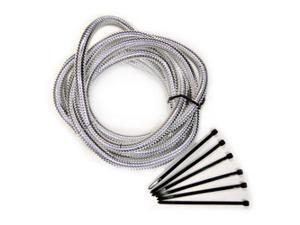 Mr Gasket 4522 Chrome Split Loom Tubing; 0.5 in. x 6 ft.; Polyethylene Tubing; Tie Straps Included; Mr Gasket 4522 Chrome Split Loom Tubing; 0.5 in. x 6 ft.; Polyethylene Tubing; Tie Straps Included;