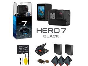GoPro HERO7 Black Action Camera With Extra Battery, External Charger, 64GB Memory Card, Case Plus More - Extra Battery Bundle GoPro HERO7 Black Action Camera With Extra Battery, External Charger, 64GB Memory Card, Case Plus More - Extra Battery Bundle