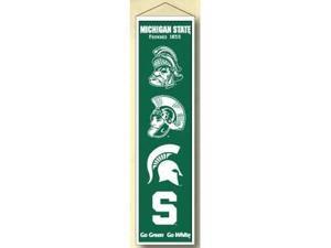 Michigan State Spartans Wool 8in. x 32in. Heritage Banner Michigan State Spartans Wool 8in. x 32in. Heritage Banner