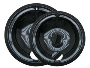 Range Kleen P139402XCD5 2 Pk 6 In and 8 in Black Porcelain Drip Pans Range Kleen P139402XCD5 2 Pk 6 In and 8 in Black Porcelain Drip Pans