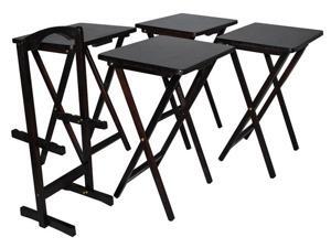 Yu Shan CO USA Ltd 660-44 Stain finish 5pcs Tray table set, Espresso Yu Shan CO USA Ltd 660-44 Stain finish 5pcs Tray table set, Espresso