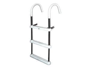 JIF Marine DMT3A-11 3 Step Gunwale 11 in. Hook Boat Ladder - Aluminum JIF Marine DMT3A-11 3 Step Gunwale 11 in. Hook Boat Ladder - Aluminum