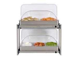 BroilKing MLB-25RT Professional Multi-Level Buffet Server with Stainless Base & Rolltop Lids BroilKing MLB-25RT Professional Multi-Level Buffet Server with Stainless Base & Rolltop Lids